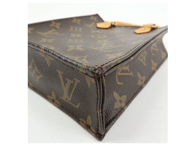 Louis Vuitton Monogram Petit Sac Plat Borsa a Tracolla 2Way Marrone M69442 - vista 12
