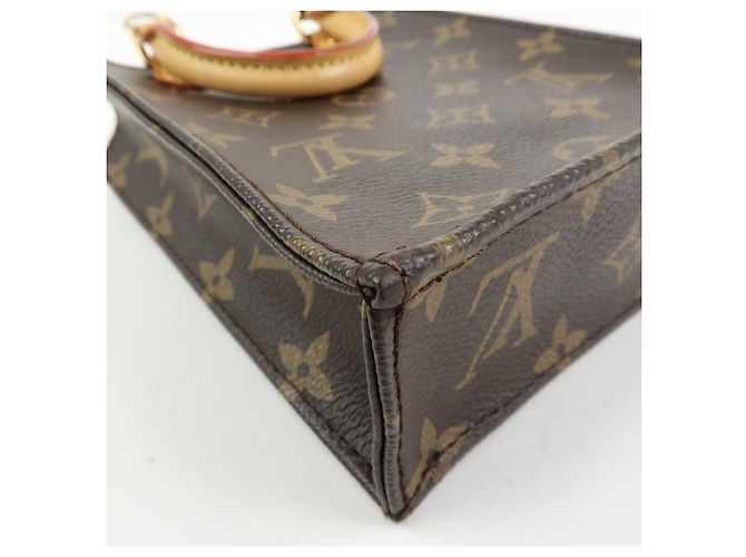 Louis Vuitton Monogram Petit Sac Plat Borsa a Tracolla 2Way Marrone M69442 - vista 13