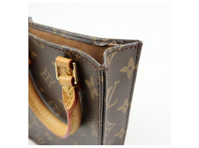 Louis Vuitton Monogram Petit Sac Plat Borsa a Tracolla 2Way Marrone M69442 - vista 15