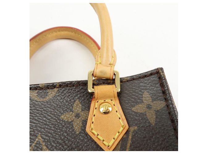 Louis Vuitton Monogram Petit Sac Plat Borsa a Tracolla 2Way Marrone M69442 - vista 7