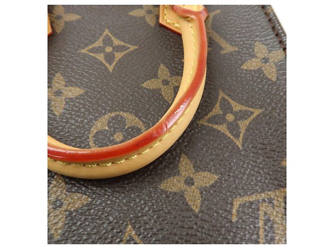Louis Vuitton Monogram Petit Sac Plat Borsa a Tracolla 2Way Marrone M69442 - vista 9