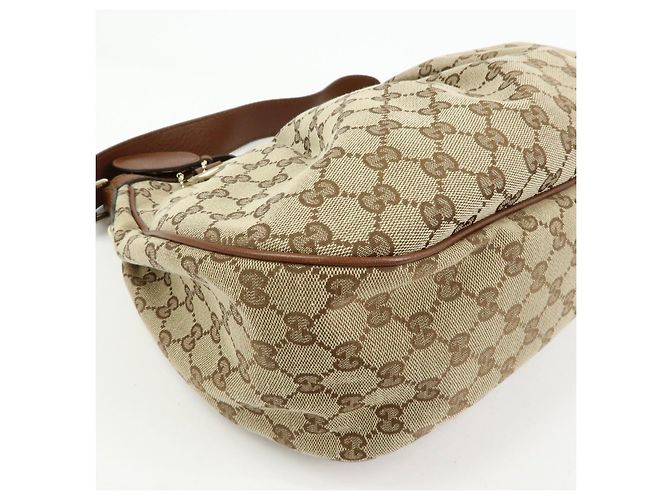 Borsa a spalla GUCCI Sukey Interlocking G GG Canvas Leather Beige 232955 - vista 12