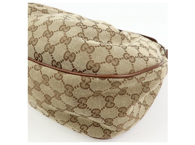 Borsa a spalla GUCCI Sukey Interlocking G GG Canvas Leather Beige 232955 - vista 14