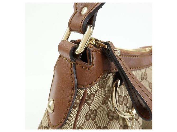 Borsa a spalla GUCCI Sukey Interlocking G GG Canvas Leather Beige 232955 - vista 15