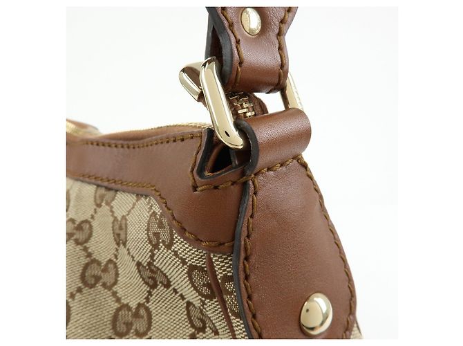Borsa a spalla GUCCI Sukey Interlocking G GG Canvas Leather Beige 232955 - vista 16