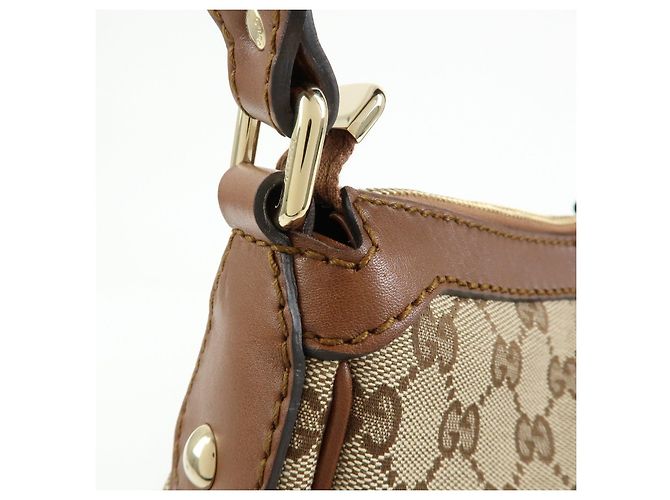 Borsa a spalla GUCCI Sukey Interlocking G GG Canvas Leather Beige 232955 - vista 17
