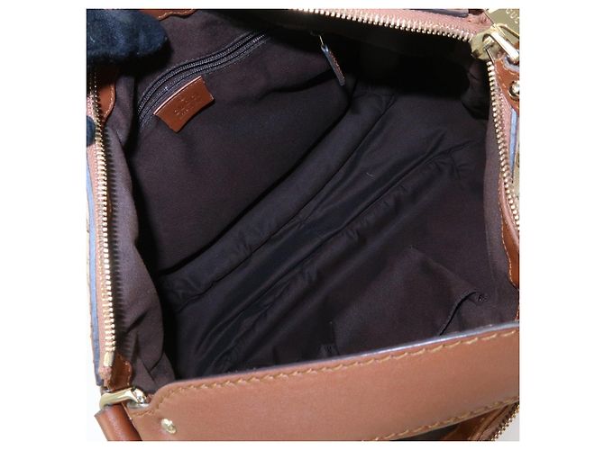 Borsa a spalla GUCCI Sukey Interlocking G GG Canvas Leather Beige 232955 - vista 21