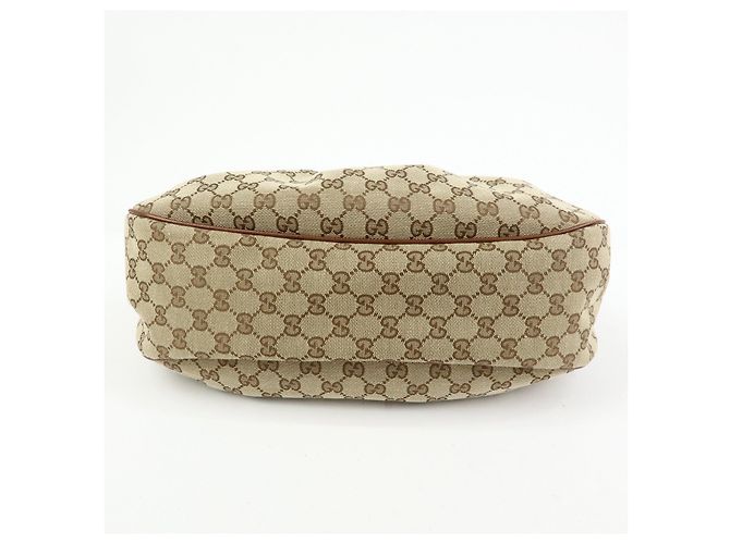 Borsa a spalla GUCCI Sukey Interlocking G GG Canvas Leather Beige 232955 - vista 5