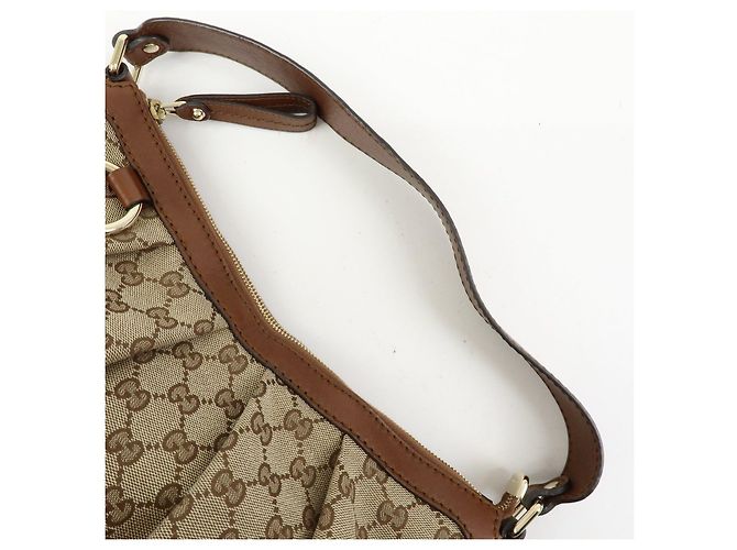 Borsa a spalla GUCCI Sukey Interlocking G GG Canvas Leather Beige 232955 - vista 6