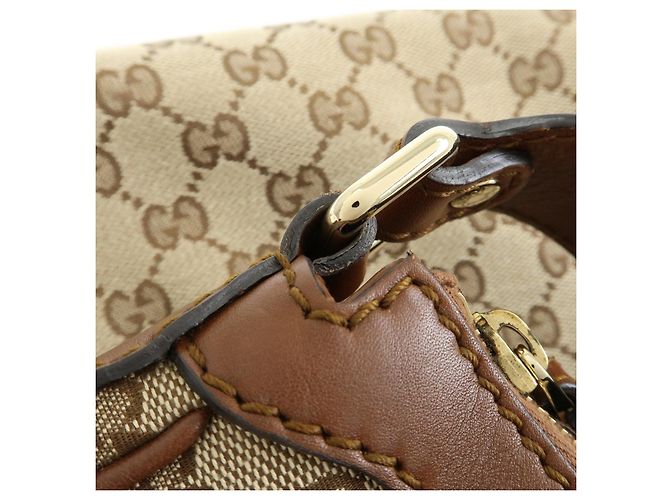 Borsa a spalla GUCCI Sukey Interlocking G GG Canvas Leather Beige 232955 - vista 8