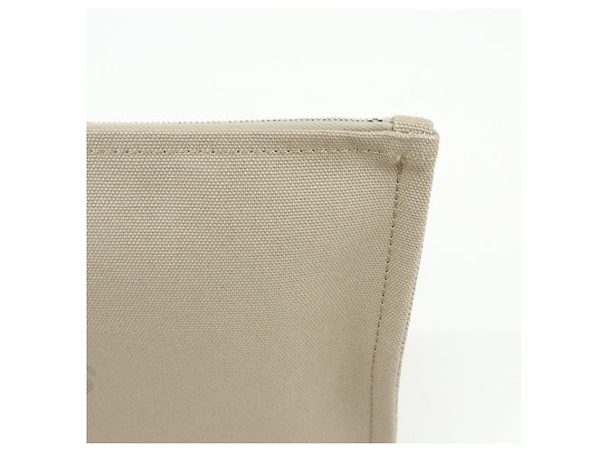 Hermès HERMES Yachting GM Canvas Flat Pouch Neceser Beige - vista 11