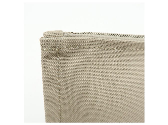Hermès HERMES Yachting GM Canvas Flat Pouch Neceser Beige - vista 12