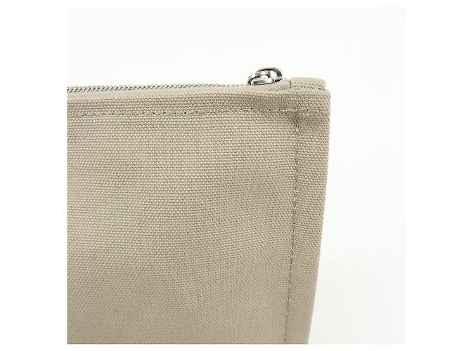 Hermès HERMES Yachting GM Canvas Flat Pouch Neceser Beige - vista 13