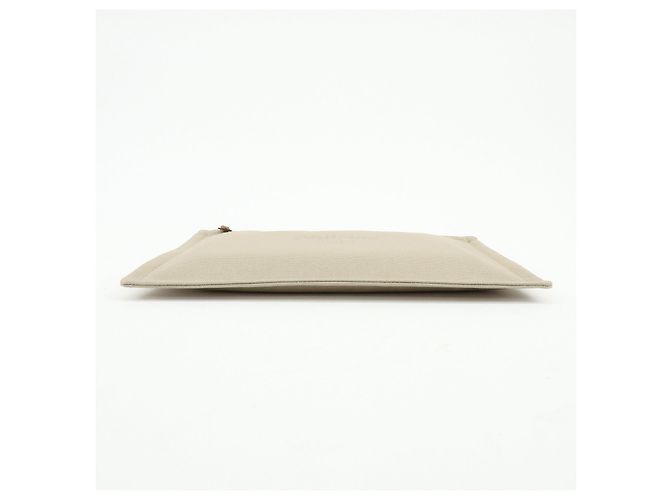 Hermès HERMES Yachting GM Canvas Flat Pouch Neceser Beige - vista 5