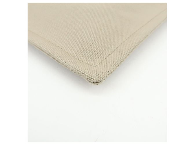 Hermès HERMES Yachting GM Canvas Flat Pouch Neceser Beige - vista 7