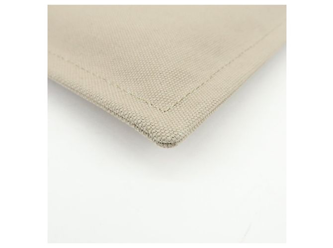 Hermès HERMES Yachting GM Canvas Flat Pouch Neceser Beige - vista 8