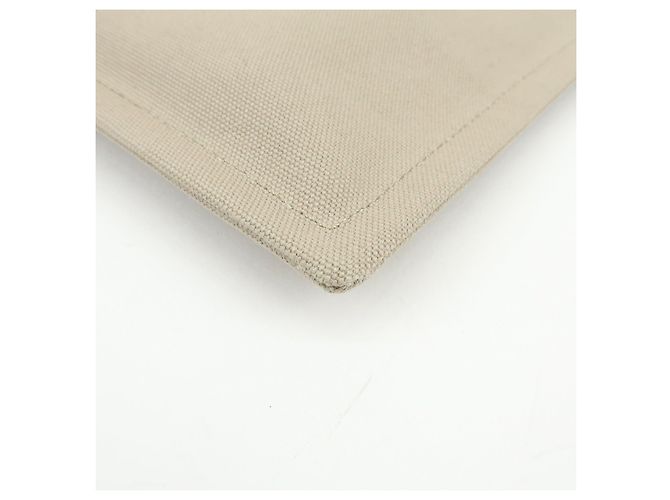 Hermès HERMES Yachting GM Canvas Flat Pouch Neceser Beige - vista 9
