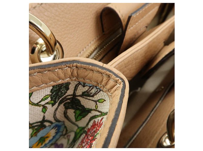 GUCCI Bamboo Flora Canvas Leather 2Way Bag Japan Limited Ivory 336032 - vista 19