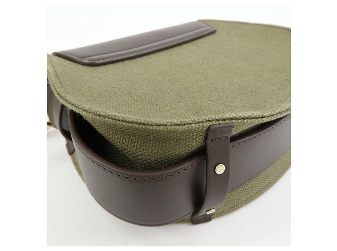 Chloé Chloe Tess Small Canvas Leather 2Way Bag Hand Bag Brown Green - vista 12