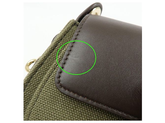 Chloé Chloe Tess Small Canvas Leather 2Way Bag Hand Bag Brown Green - vista 19