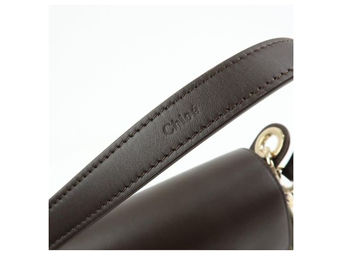 Chloé Chloe Tess Small Canvas Leather 2Way Bag Hand Bag Brown Green - vista 7