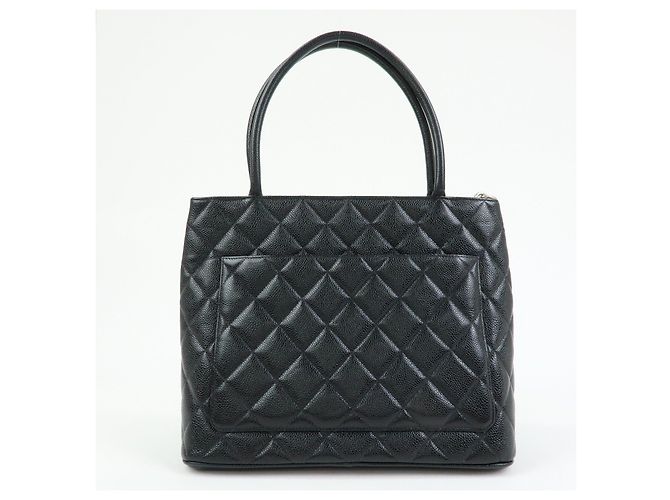 Borsa Tote CHANEL Medallion Matelasse COCO Mark Caviarskin Nera A01804 - vista 2