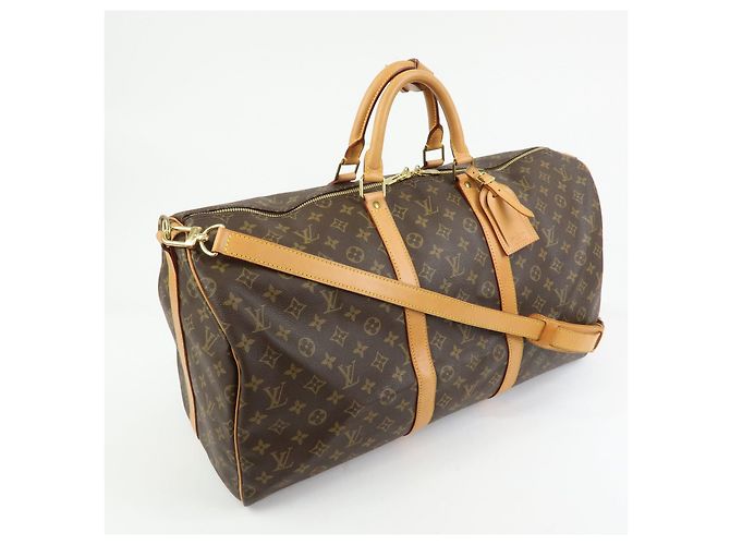 Louis Vuitton Keep All Bandouliere 55 Boston Bag Brown M41414 - vista 4