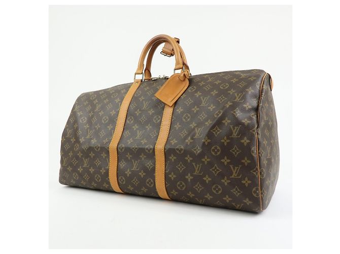 Borsa Boston Louis Vuitton Monogram Keep All 55 Marrone M41424 - vista 3