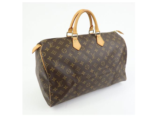 Louis Vuitton Monogram Speedy 40 Borsa a Mano Borsa Boston Marrone M41522 - vista 4