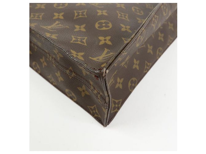 Louis Vuitton Monogram Sac Plat Tote Bag Hand Bag Brown M51140 - vista 10