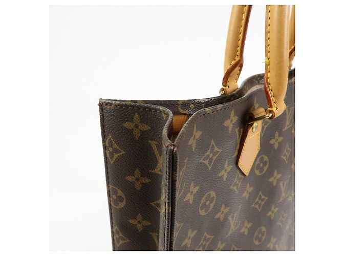 Louis Vuitton Monogram Sac Plat Tote Bag Hand Bag Brown M51140 - vista 14
