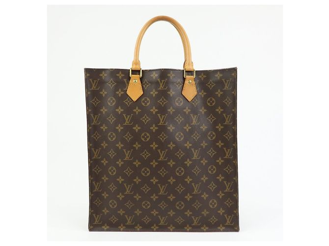 Louis Vuitton Monogram Sac Plat Tote Bag Hand Bag Brown M51140 - vista 2