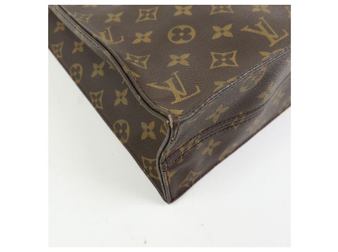 Louis Vuitton Monogram Sac Plat Tote Bag Hand Bag Brown M51140 - vista 9