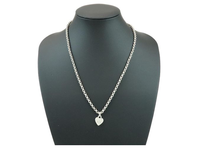 Collana con pendente a cuore Logo Trademark GUCCI Argento SV925 - vista 6