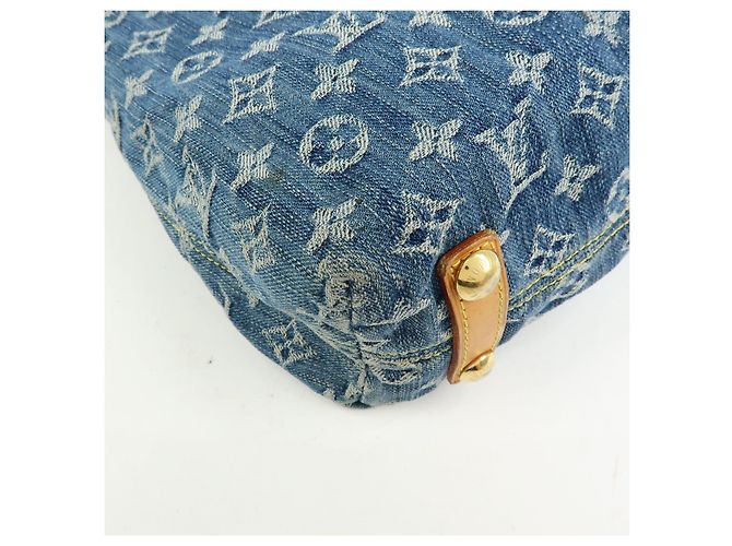 Borsa a tracolla Louis Vuitton Monogram Denim Baggy GM Blu M95048 - vista 12