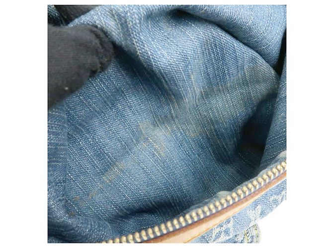 Borsa a tracolla Louis Vuitton Monogram Denim Baggy GM Blu M95048 - vista 18