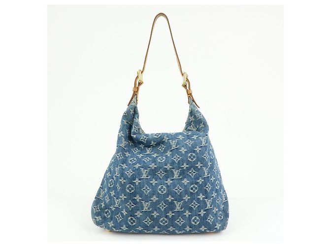 Borsa a tracolla Louis Vuitton Monogram Denim Baggy GM Blu M95048 - vista 2