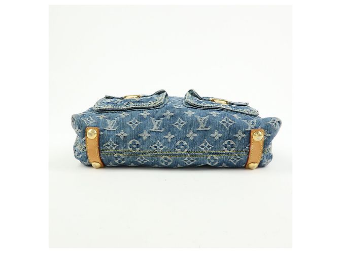 Borsa a tracolla Louis Vuitton Monogram Denim Baggy GM Blu M95048 - vista 5