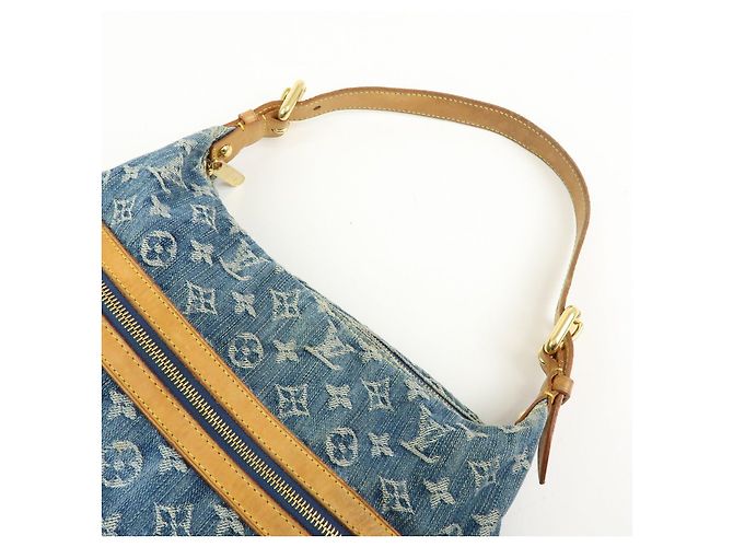 Borsa a tracolla Louis Vuitton Monogram Denim Baggy GM Blu M95048 - vista 6