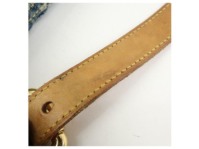 Borsa a tracolla Louis Vuitton Monogram Denim Baggy GM Blu M95048 - vista 9