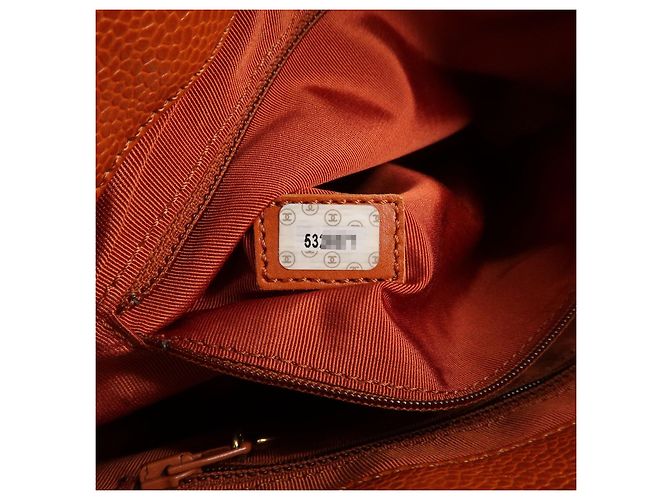 Saco Tote CHANEL em pele caviar Laranja - vista 23