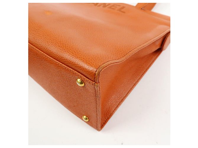 Saco Tote CHANEL em pele caviar Laranja - vista 9