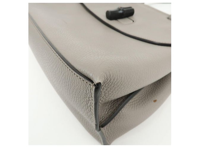 GUCCI Borsa 2WAY in pelle Bamboo Borsa a tracolla Grigia 392013 - vista 11