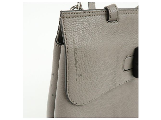 GUCCI Borsa 2WAY in pelle Bamboo Borsa a tracolla Grigia 392013 - vista 15