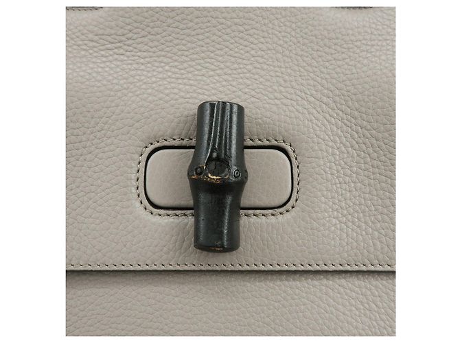 GUCCI Borsa 2WAY in pelle Bamboo Borsa a tracolla Grigia 392013 - vista 19