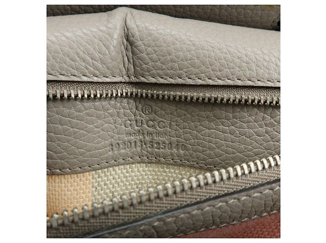 GUCCI Borsa 2WAY in pelle Bamboo Borsa a tracolla Grigia 392013 - vista 24