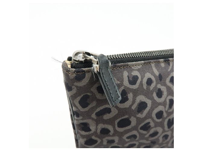 Borsa a pochette GUCCI in tela e pelle Leopard Grey Black 353478 - vista 10