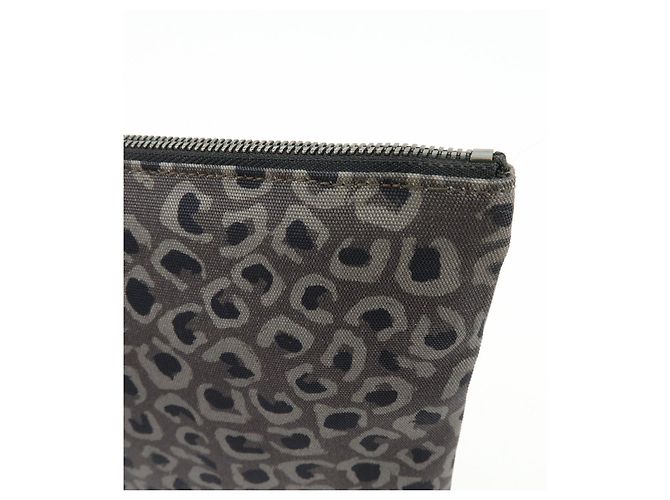 Borsa a pochette GUCCI in tela e pelle Leopard Grey Black 353478 - vista 11