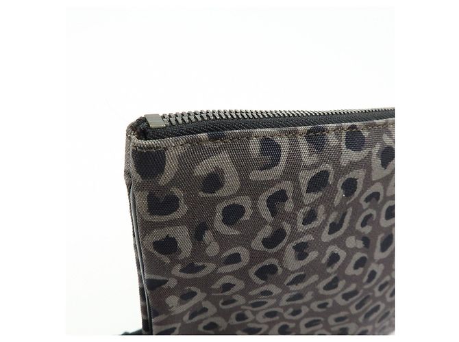 Borsa a pochette GUCCI in tela e pelle Leopard Grey Black 353478 - vista 12