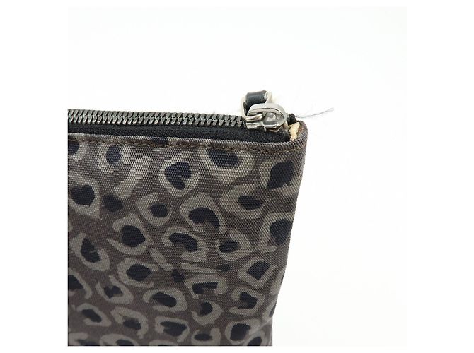 Borsa a pochette GUCCI in tela e pelle Leopard Grey Black 353478 - vista 13